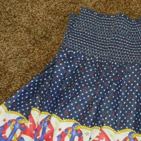 Fabric Girl Tube Top Elastic Dress Navy Summer Fun - Picture 5 of 5